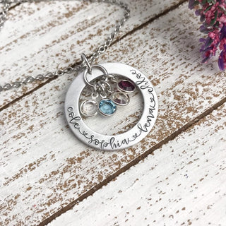Birthstone Name Necklace