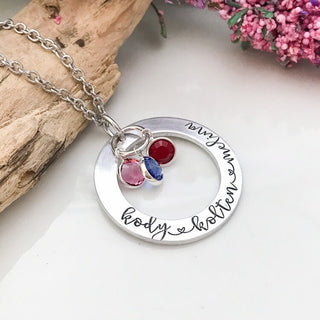 Birthstone Name Necklace