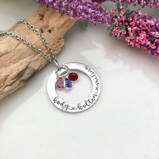 Birthstone Name Necklace