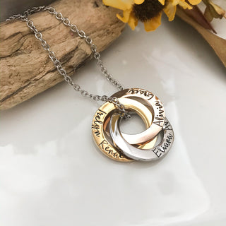3 Ring Interlocking Ring Necklace