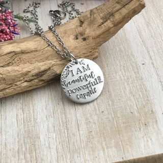 I Am Beautiful, Powerful, and Capable Necklace