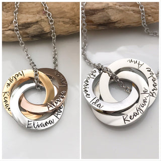 3 Ring Interlocking Ring Necklace