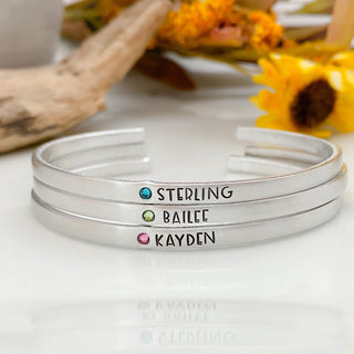 Skinny Birthstone Layering Bracelet