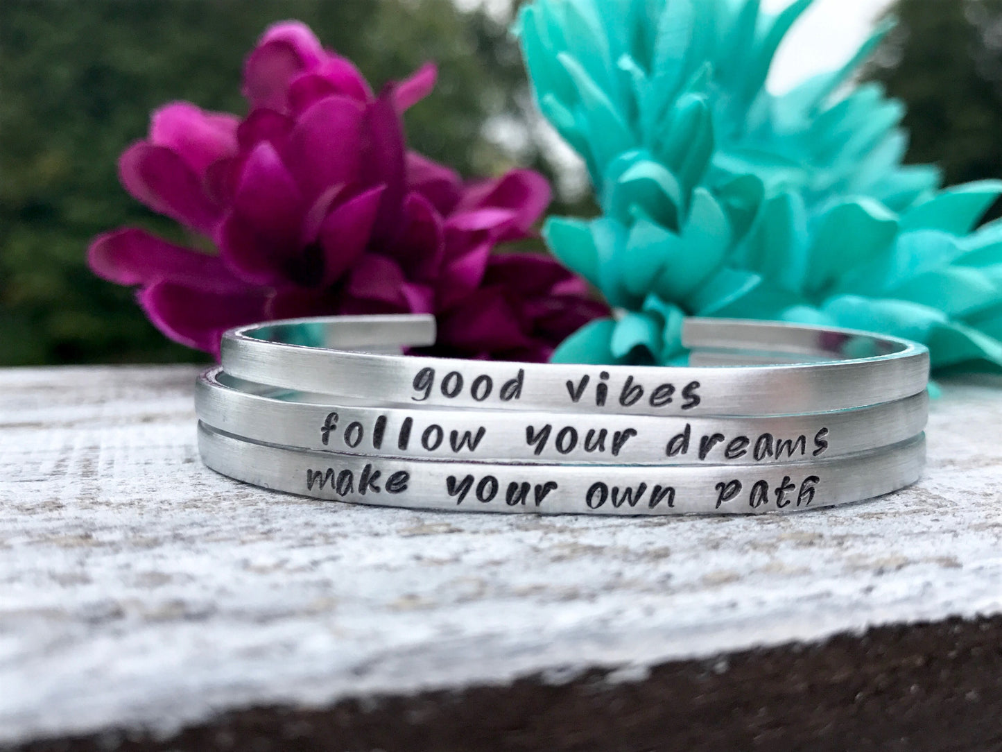 Be your own kind of beautiful--strong woman--inspirational jewelry--birthday gift--friend gift--religious--hand stamped--skinny silver
