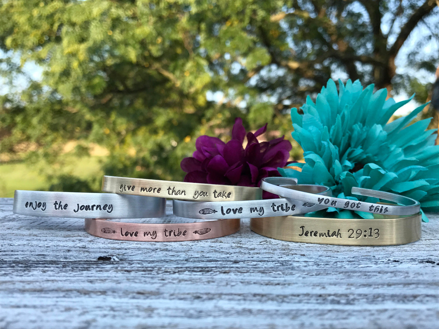 With brave wings she flies-hand stamped skinny silver mantra cuff bracelet-strong woman-motivational jewelry-friend gift-christmas gift