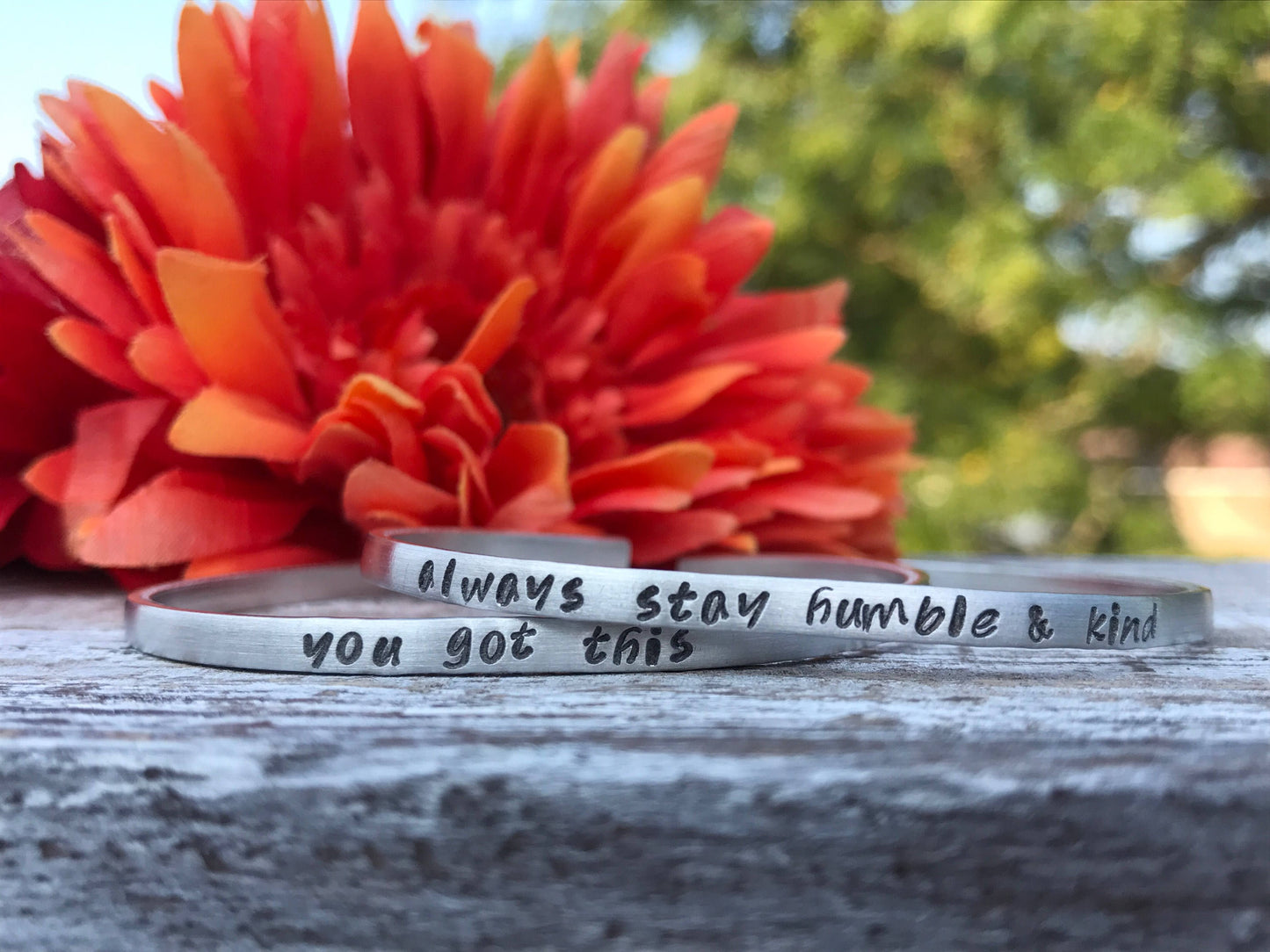 Be your own kind of beautiful--strong woman--inspirational jewelry--birthday gift--friend gift--religious--hand stamped--skinny silver