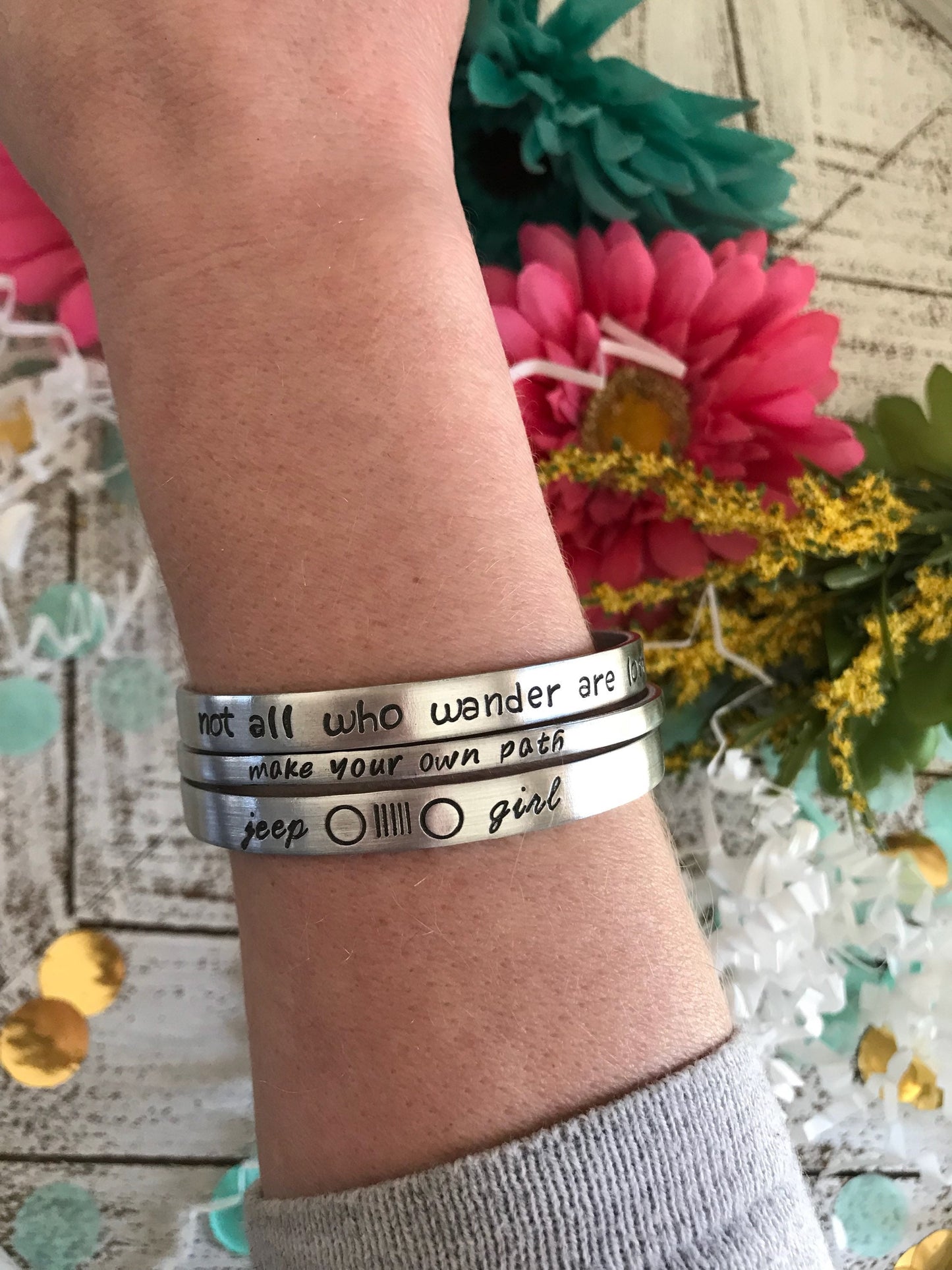 LOTUS bracelet--LOTUS cuff--LOTUS jewelry--motivational jewelry--statement jewelry--quote bracelet--gift for her--inspirational bracelet