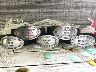 Breathe In, Breathe Out Leather Bracelet--Lotus Flower Jewelry--Keep Going Encouragement Gift--Gift for Friend