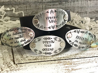 GYPSY SOUL bracelet--boho leather cuff bracelet--feather bracelet--gypsy jewelry--hippie bracelet--gypsy bracelet--tribal jewelry--wanderer