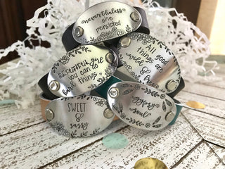 Follow your Dreams bracelet--Genuine Leather cuff bracelet--Graduation Bracelet