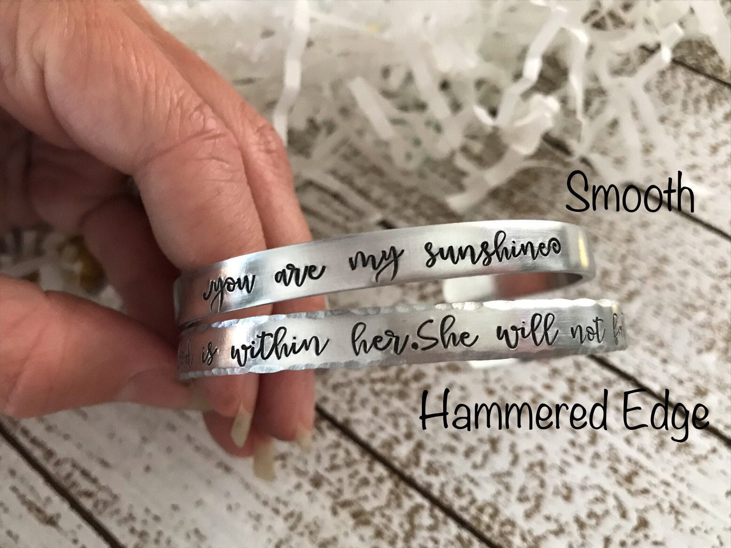 I’m not sure how, but I will—hand stamped bracelet—encouragement cuff bracelet—motivational gift—you can do it—you got this—strong woman