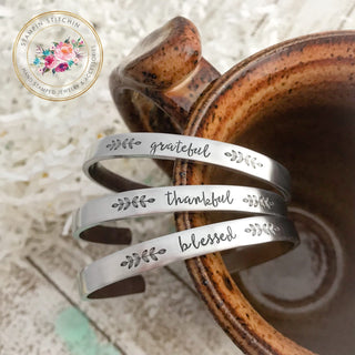 Thankful bracelet --Thanksgiving jewelry--autumn jewelry--fall jewelry