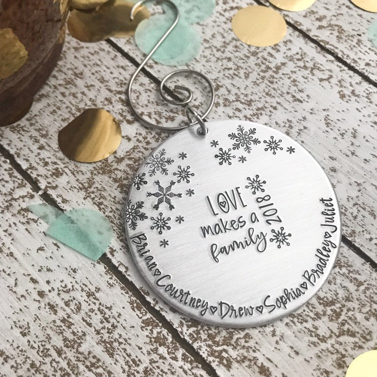 Love Makes a Family-Personalized Christmas Ornament