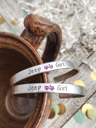 Pink Jeep Girl Cuff Bracelet