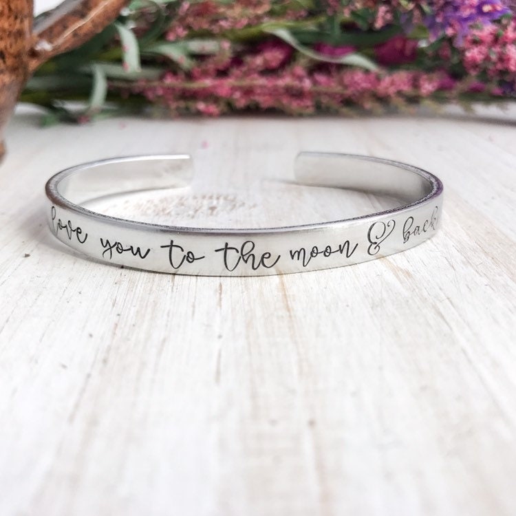 Love you to the moon and back bracelet--mother daughter bracelet--grandma bracelet--moon and stars bracelet