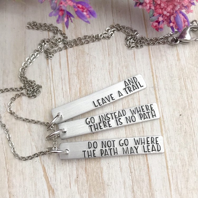 Do not go where the path may lead necklace--ralph waldo emerson quote--graduation gift--quote necklace