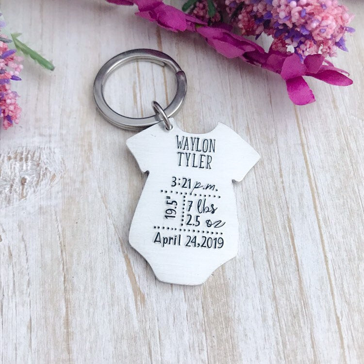 New baby gift--Personalized Baby Gift--Unique Baby Gift--Gift for New Mom--Onesie Keychain
