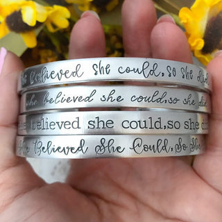 She Believed She Could, So She Did Cuff Bracelet