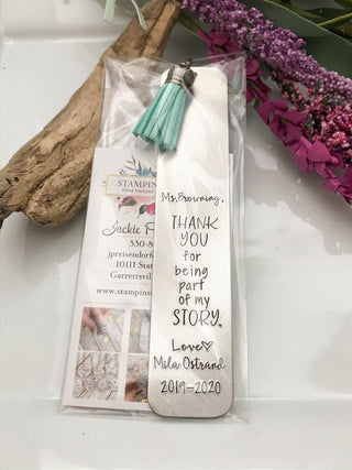 Teacher Thank You Bookmark, Teacher Appreciation Gift, End of the Year Gift, Special Teacher