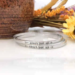 Never Give Up Cuff Bracelet