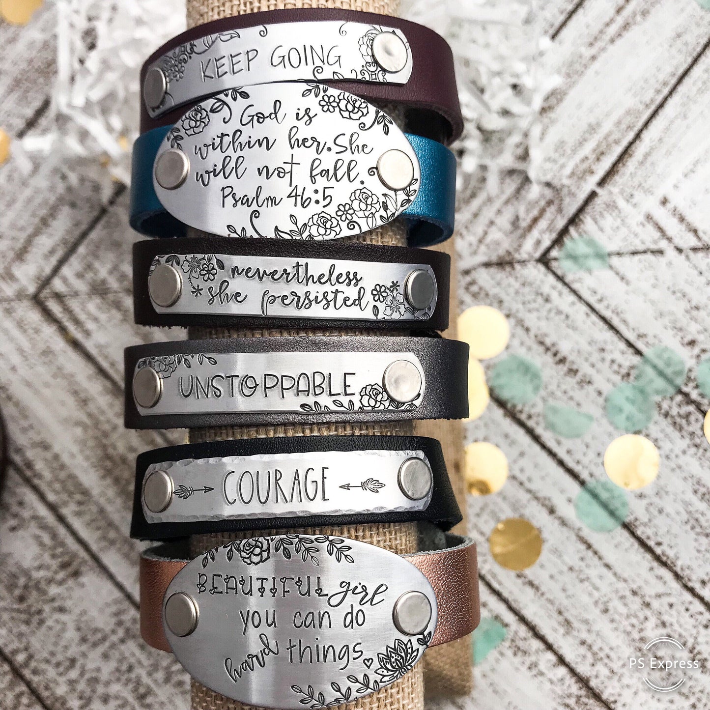 Storms Make Trees Take Deeper Roots Leather Cuff Bracelet--encouragement gift--inspirational jewelry--Stronger than Yesterday--Stay Strong
