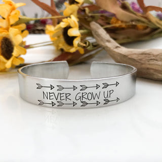 Never Grow Up Cuff Bracelet