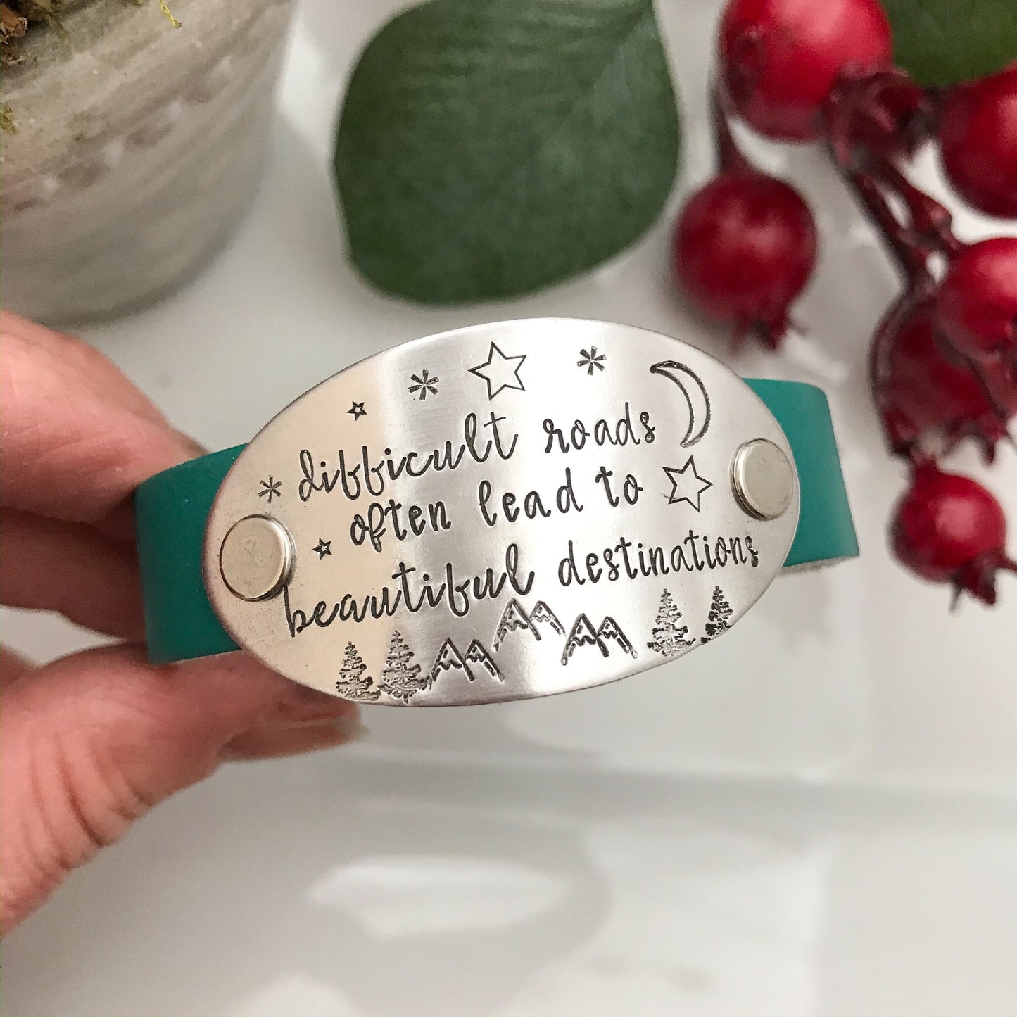 DIFFICULT ROADS often lead to beautiful destinations--beautiful quotes--encouragement--inspirational gift for her--going through tough times