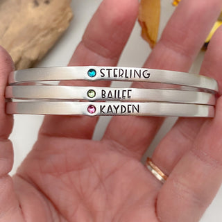 Birthstone Layering Bracelet--Mom bracelet--Keepsake Bracelet--Gemstone Jewelry