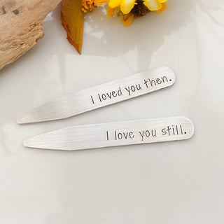 Valentines gift for him--personalized collar stays--anniversary--wedding gift--birthday gift--christmas gift--aluminum collar stays