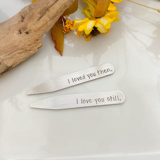 Valentines gift for him--personalized collar stays--anniversary--wedding gift--birthday gift--christmas gift--aluminum collar stays