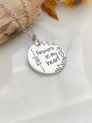 Dad necklace--memorial necklace--remembrance necklace--father memorial jewelry--memorial gift--sympathy gift--loss gift--father memorial