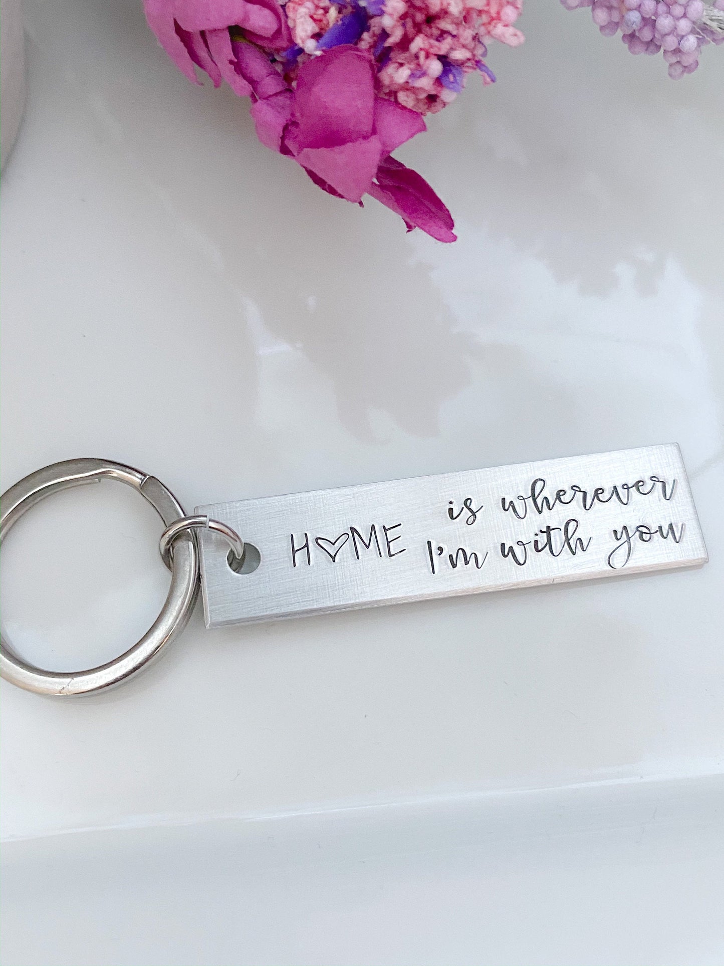 home is wherever im with you keychain--anniversary gift--student gift-couples living apart--customizable--birthday gift--long distance gift