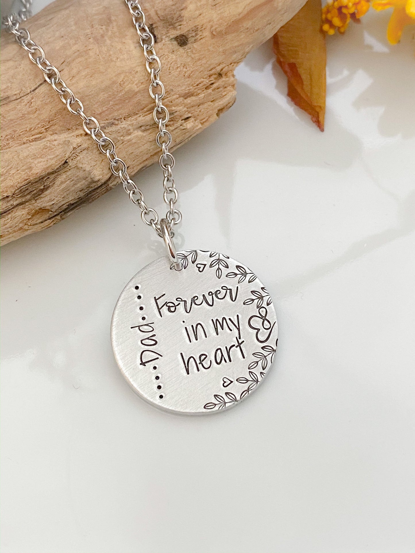 Dad necklace--memorial necklace--remembrance necklace--father memorial jewelry--memorial gift--sympathy gift--loss gift--father memorial