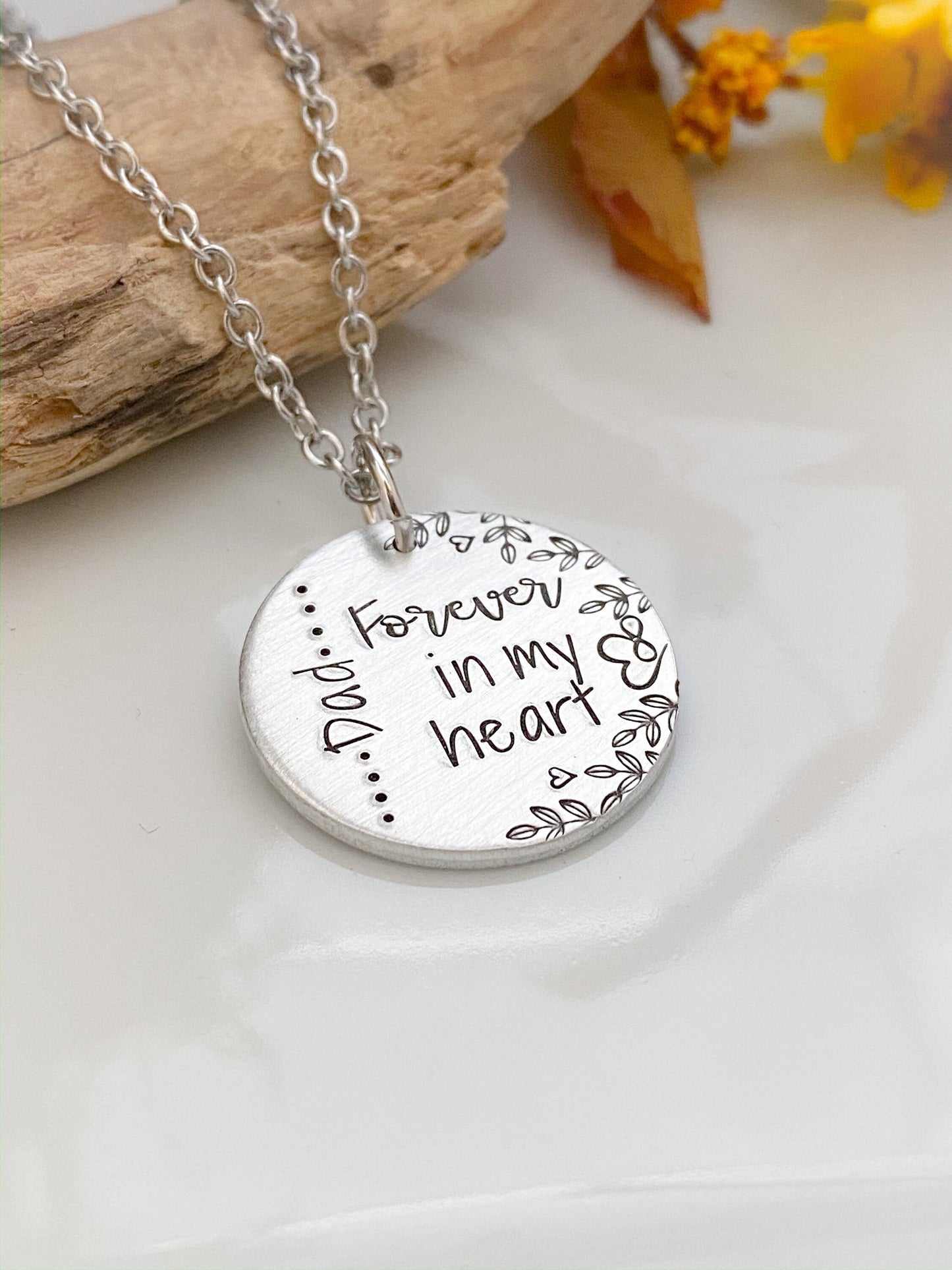 Dad necklace--memorial necklace--remembrance necklace--father memorial jewelry--memorial gift--sympathy gift--loss gift--father memorial