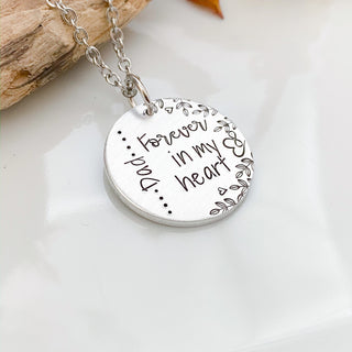 Dad necklace--memorial necklace--remembrance necklace--father memorial jewelry--memorial gift--sympathy gift--loss gift--father memorial
