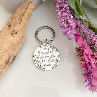 She Believed She Could So She Did Keychain