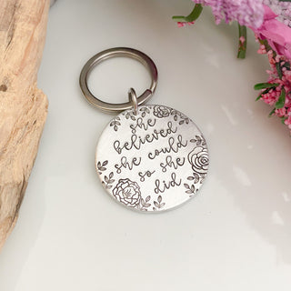 She Believed She Could So She Did Keychain