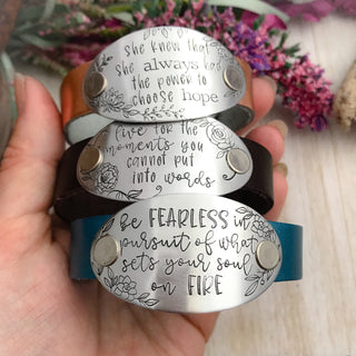 She Believed She Could, So She Did Leather Cuff Bracelet