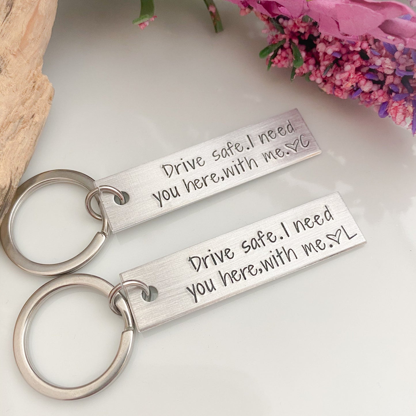 Drive safe I need you here with me keychain--Husband Gift--Boyfriend Gift--New Driver