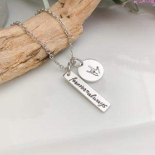 Sign language gift—ASL necklace—I love you necklace—sign language charm necklace—ASL I love you jewelry—hand necklace—forever and always