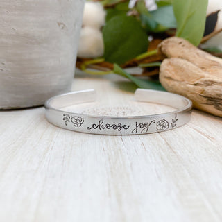 choose joy bracelet--always choose joy--joy gifts--silver joy bracelet--joy jewelry--joy gifts--quote bracelet--i choose joy--inspirational