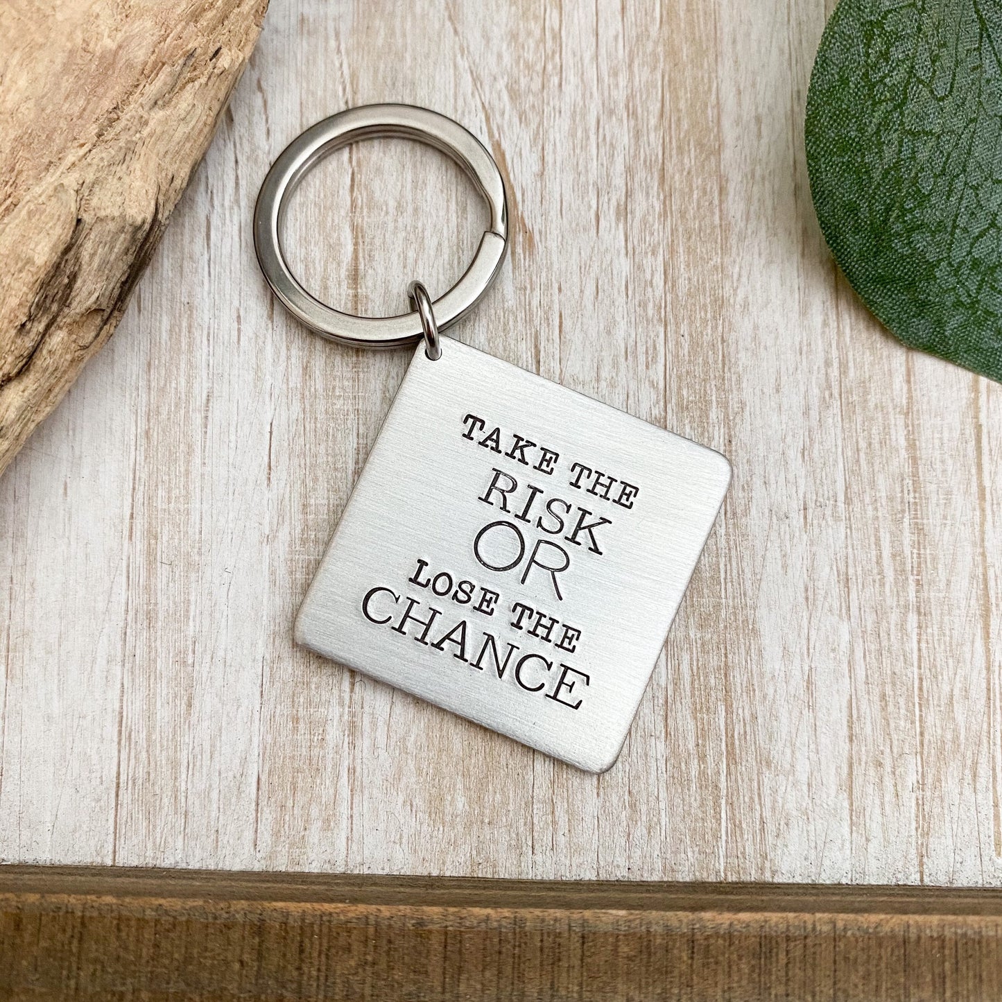Take the risk or lose the chance keychain, I can do all things, Motivational Gift, Inspirational Quote, Goal Digger,  Be Determined
