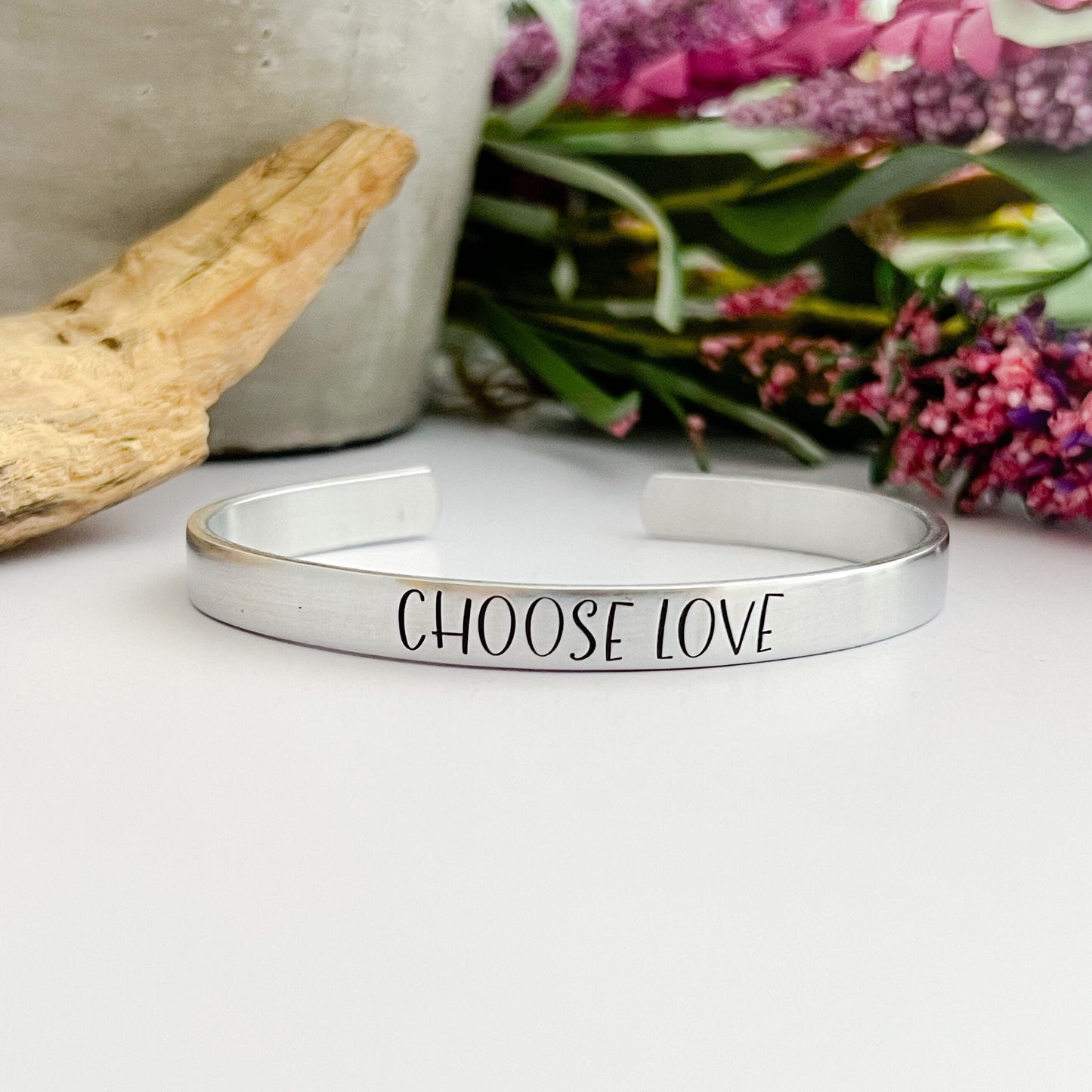 choose love bracelet--always choose love--love gifts--silver love bracelet--love jewelry--love gifts--quote bracelet--i choose love