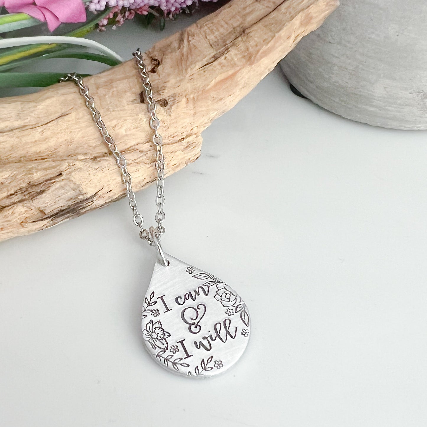 I can and I will necklace—motivational jewelry—inspirational necklace